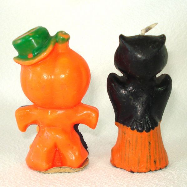 Gurley Halloween Owl, Pumpkin Man Figural Candles #2