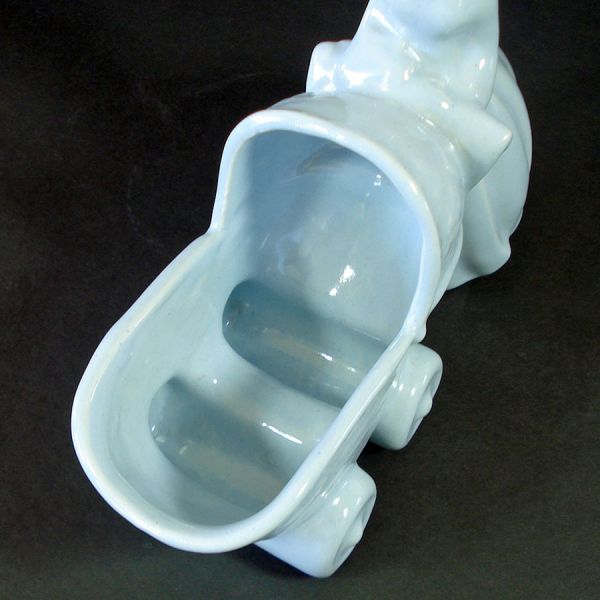 Haeger 1940s Blue Lady Pushing Baby Buggy Nursery Planter Clearance #3