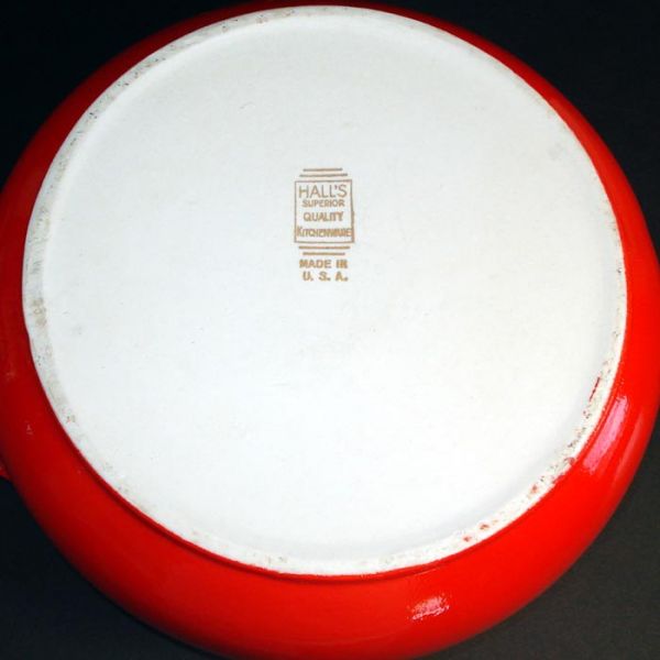 Hall 1940s Chinese Red Pert Covered Casserole Clearance #4