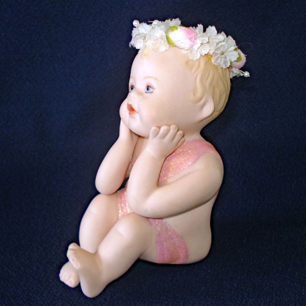 Bisque Porcelain Baby Girl Figurine Hamilton Collection Clearance #3