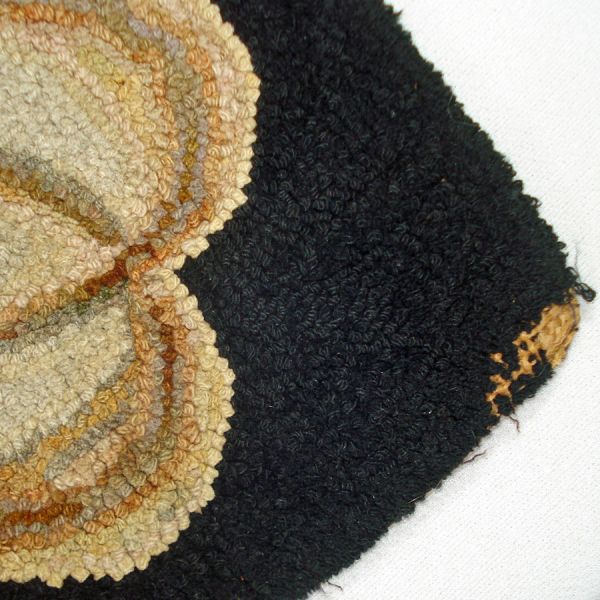 Spray of Roses 1930s Hand Hooked Rug 25 by 30 Inches Clearance #5