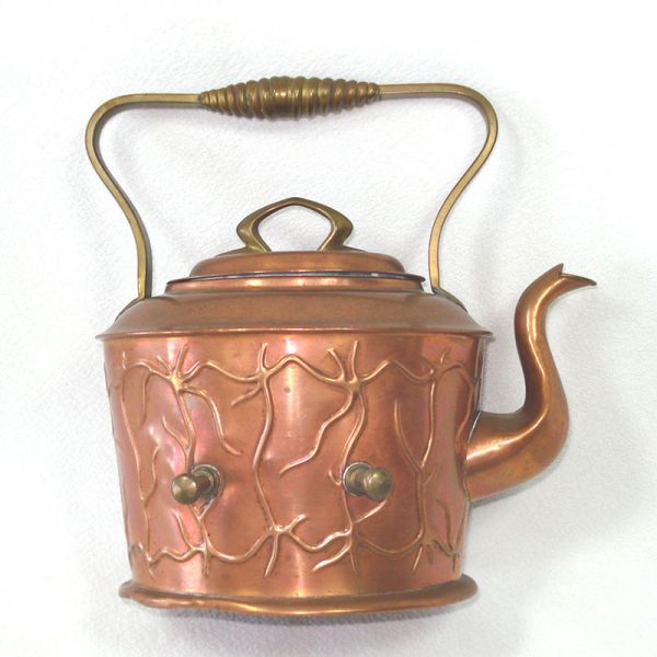 Antique German Jugendstil Copper Spirit Kettle Clearance #3