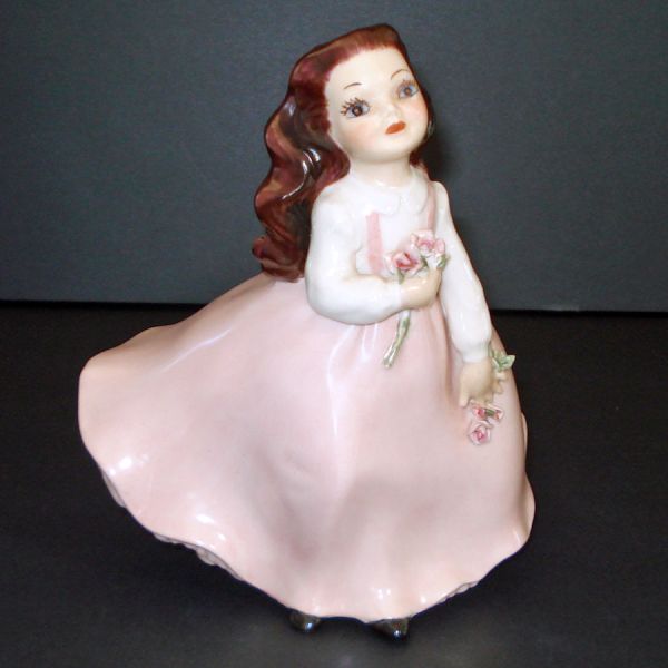 Brunette Girl With Roses Holland Mold Figurine