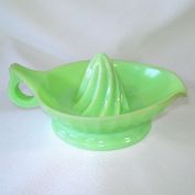 Jeannette Jadite Green Glass Juicer Reamer