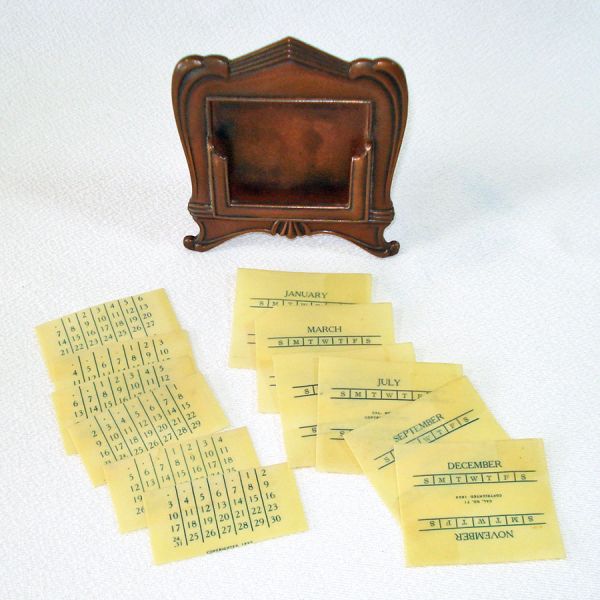 Jennings Brothers Bronze Desk Set With Perpetual Calendar Clearance #7