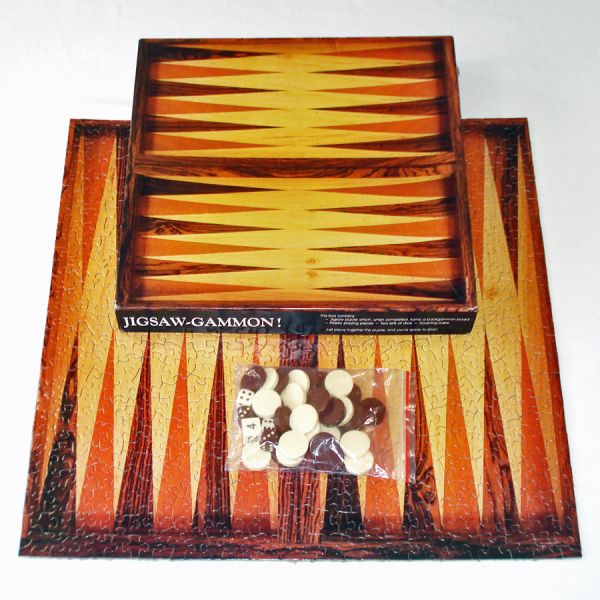 Jigsaw-Gammon! Springbok Backgammon Puzzle With Game Pieces