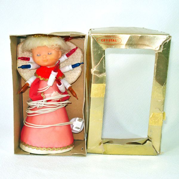 Retro Angel Doll Lighted Christmas Tree Topper Clearance #2