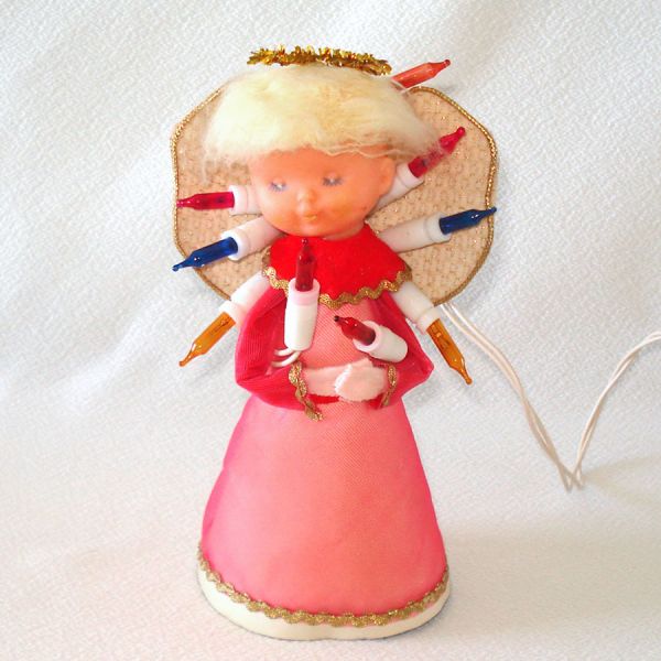 Retro Angel Doll Lighted Christmas Tree Topper Clearance #3