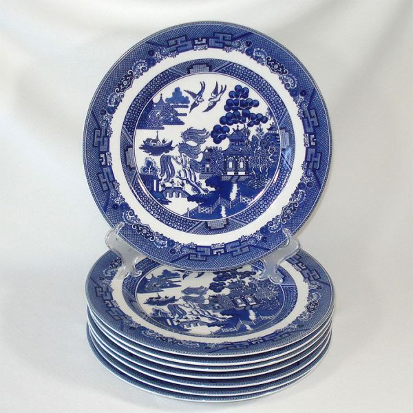 Johnson Bros Blue Willow Set 4 Dinner Plates #4