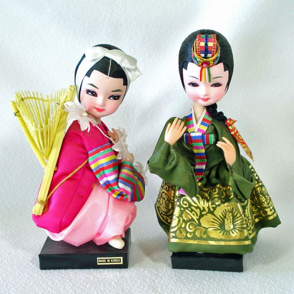 Bradley Style Pair Asian Boudoir Dolls