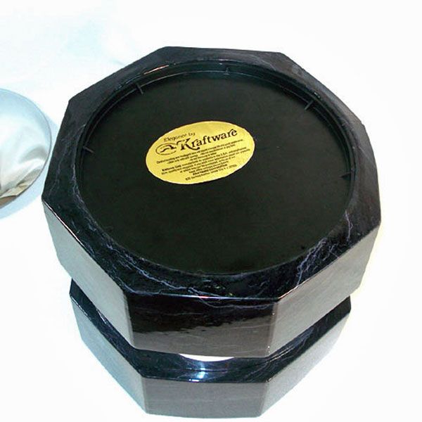 Gleaming Chrome, Black Marbled Vinyl 1960s Ice Bucket Clearance #3