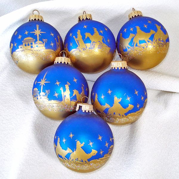 Journey of the Magi Stenciled Scene Christmas Ornaments #3