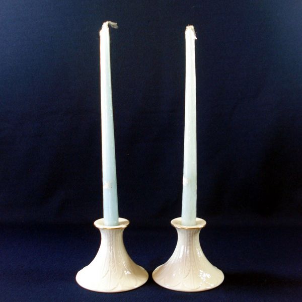Pair Lenox Greenfield Porcelain Candlesticks Clearance #2