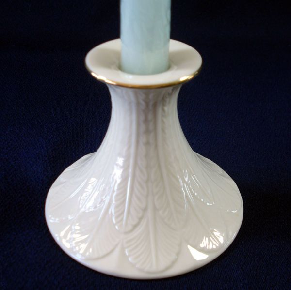 Pair Lenox Greenfield Porcelain Candlesticks Clearance #3