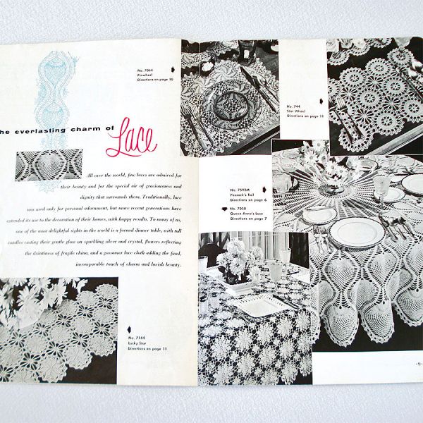 Linen Closet, Pillowcases, Bedspreads Lot 3 Crochet Pattern Booklets 1950s #7
