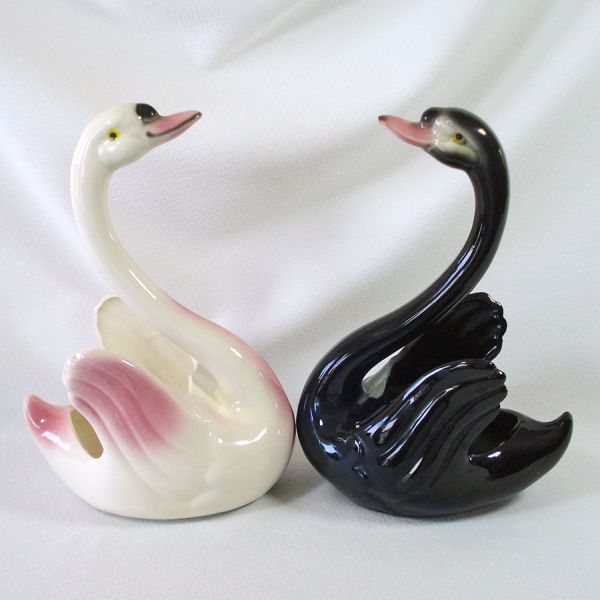 Maddux California Pair Swan Planter Figurines Clearance #2