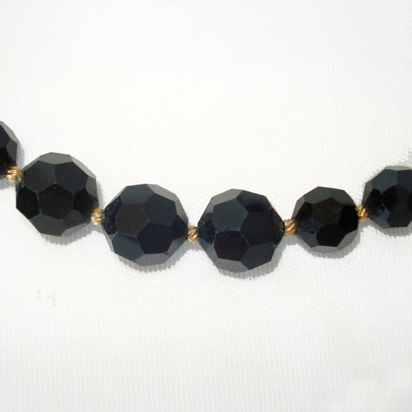 Marvella Elegant Black Cut Crystal Choker Length Necklace Clearance #2