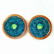 Matisse Copper Enameled Blue Green Gracelet Earrings