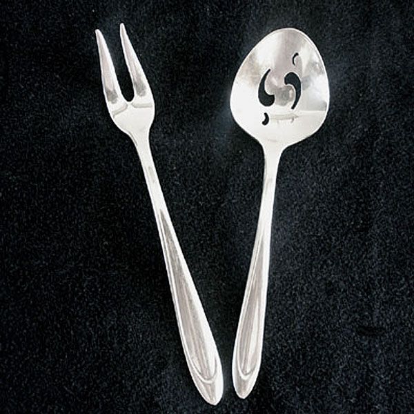 First Lady Meriden Silverplate Pickle Fork and Sugar Sifter Spoon Clearance