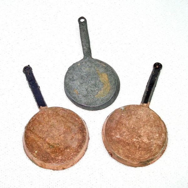 Miniature Dollhouse Metal Kitchen Skillets Set 3
