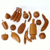 Monkey Pod Wooden Fruit, 15 Piece Lot