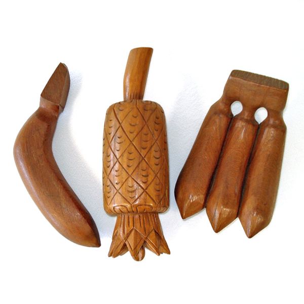 Monkey Pod Wooden Fruit, 15 Piece Lot #2