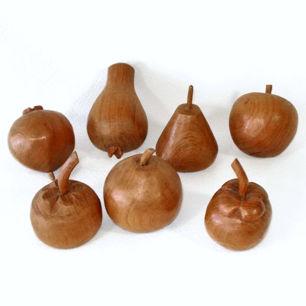 Monkey Pod Wooden Fruit, 15 Piece Lot #4