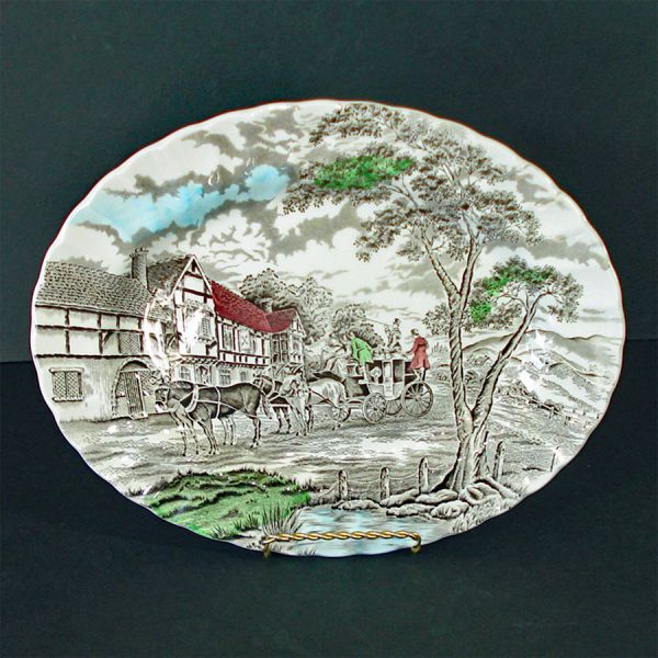 Myott Royal Mail Multi Color Transferware Oval Platter #2