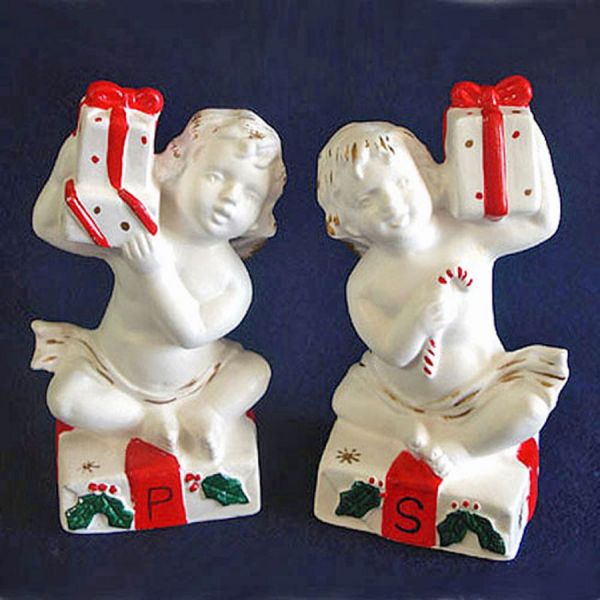 Napco Christmas Cherubs Salt Pepper Shakers in Original Box Clearance #2