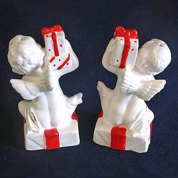 Napco Christmas Cherubs Salt Pepper Shakers in Original Box Clearance #3