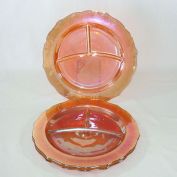 Federal Glass Normandie Sunburst Grill Plates Set of 3