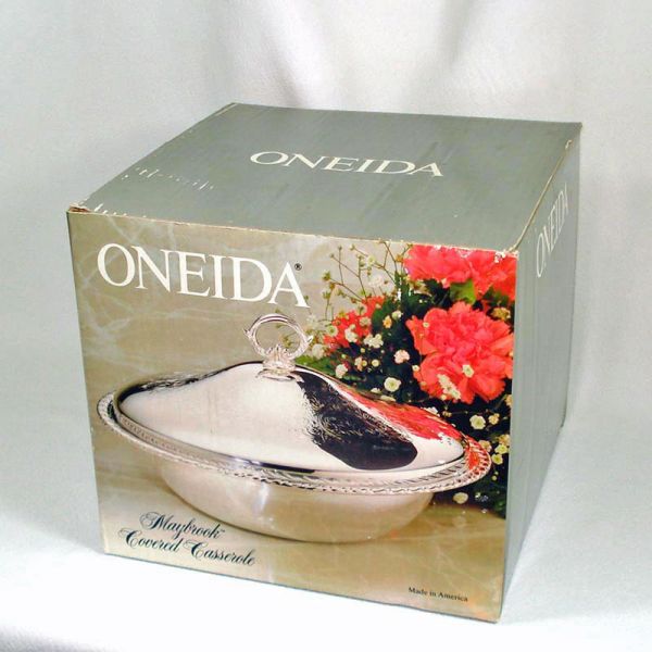 Oneida Maybrook Silverplate Casserole Mint in Box Clearance #5