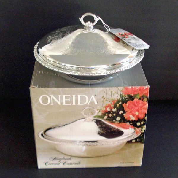 Oneida Maybrook Silverplate Casserole Mint in Box Clearance
