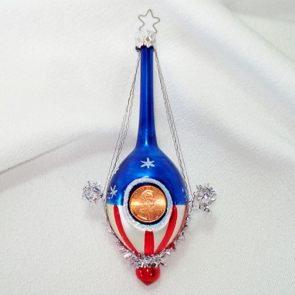 Inge Patriotic Balloon Christmas Ornament Real Penny Clearance