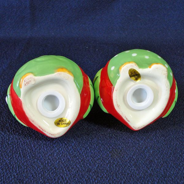 Pfaltzgraff Christmas Owl Ceramic Salt Pepper Shakers #3