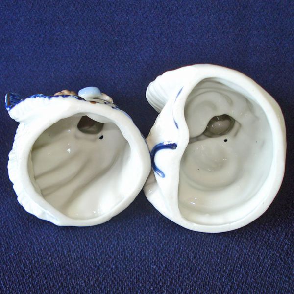 Blue White Pair Porcelain Petticoat Girls Figurines Clearance #4