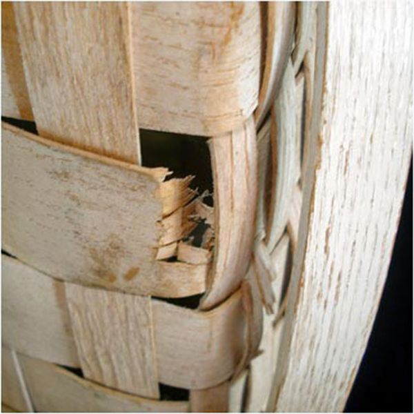 Whitewashed Woven Wood Picnic Basket Clearance #4