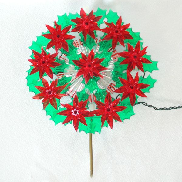 Poinsettias Holly Lighted Christmas Tree Topper #4