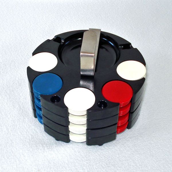 Boxed Individual Poker Caddy Ashtrays Set With Chips #3