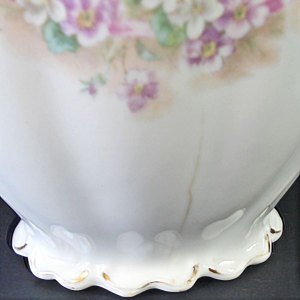 Antique Ironstone Pitcher With Flower Decoration #4