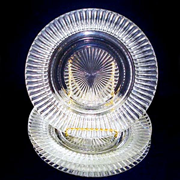 14 Pieces Hocking Queen Mary Crystal Plates, Cups, Saucers Clearance #3