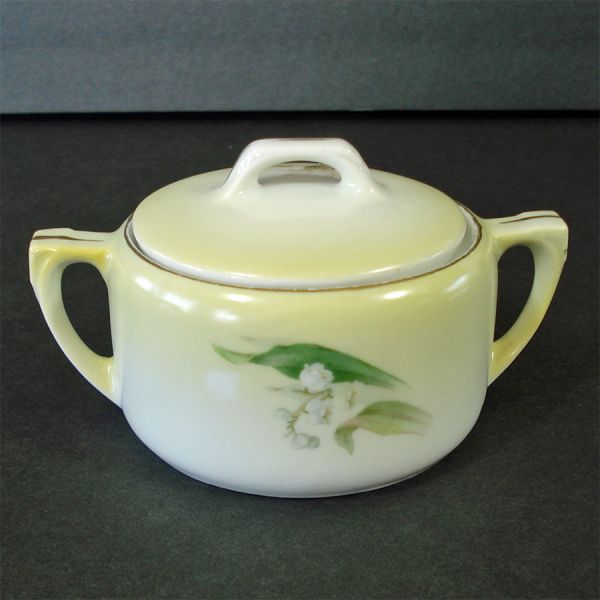 RS Silesia Schlegelmilch Lily of the Valley Sugar Bowl Clearance #2