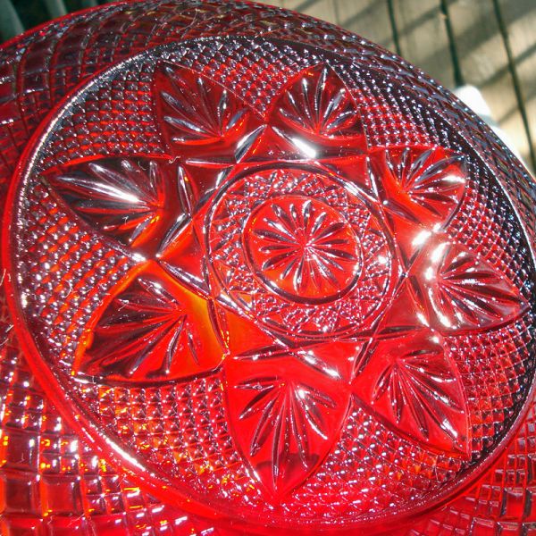 Durand Antique Pattern Ruby Glass Lunch Plates #2