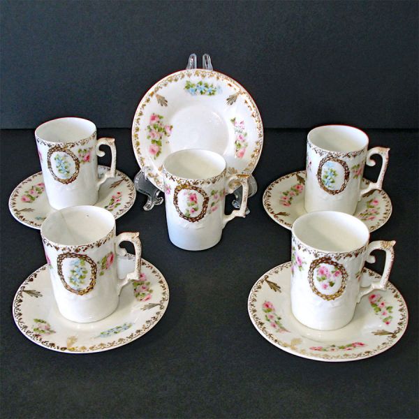 ES Germany Demitasse Cups, Saucers, Tray Set #4