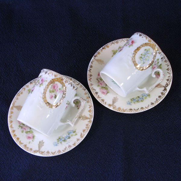 ES Germany Demitasse Cups, Saucers, Tray Set #5