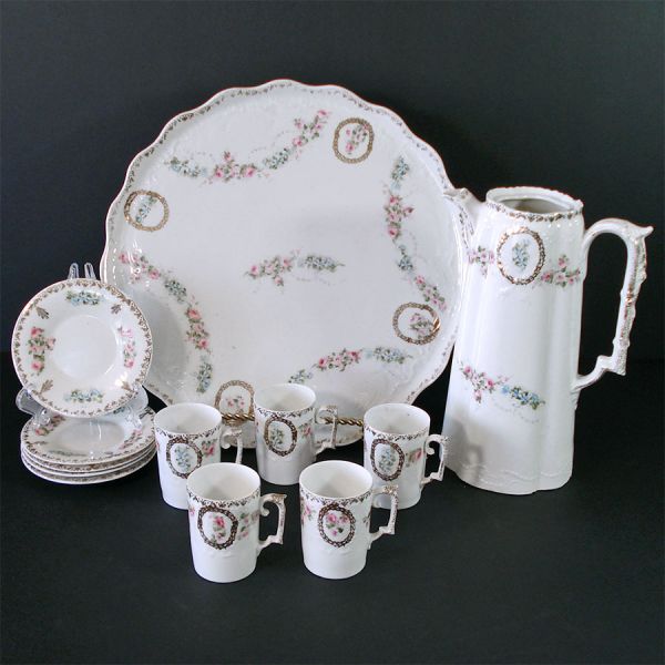 ES Germany Demitasse Cups, Saucers, Tray Set #7