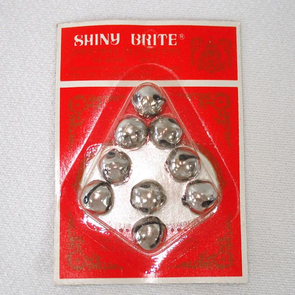 63 Silver Shiny Brite Christmas Jingle Bells Unused Clearance #2