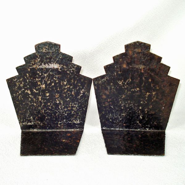 Art Deco Hammered Metal Snake Sword Bookends #4
