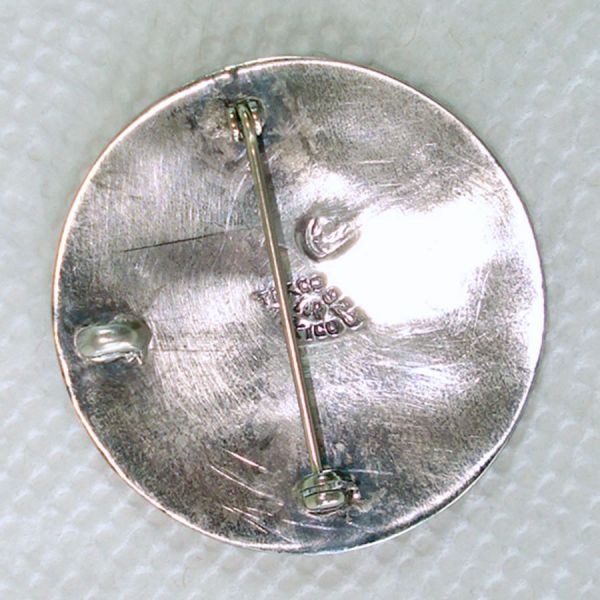 Taxco Deco Abalone Inlaid Sterling Brooch Pendant Clearance #2