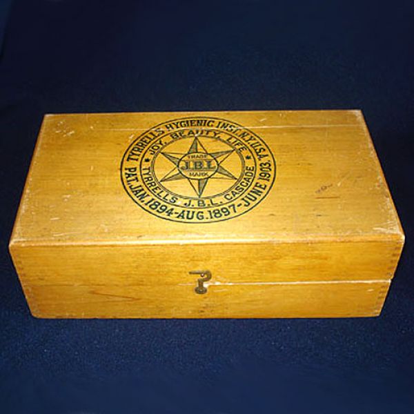 1903 Tyrrells Hygienic Wood Box Quack Medicine Enema Colon Cascade Clearance